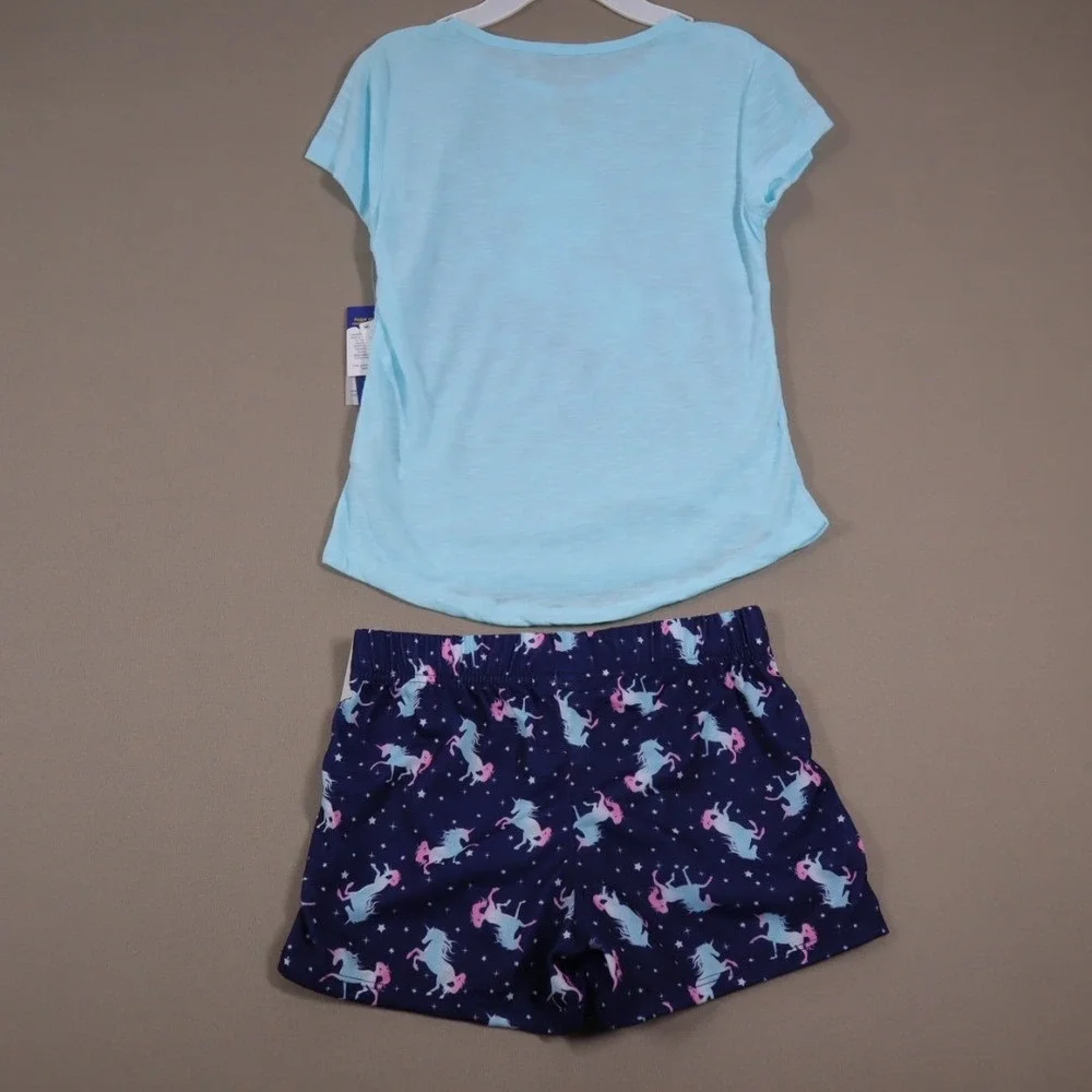 Max & Olivia Girls T-shirt and Shorts with Scrunchie 3 Pc Pajama‎ Set - Size L